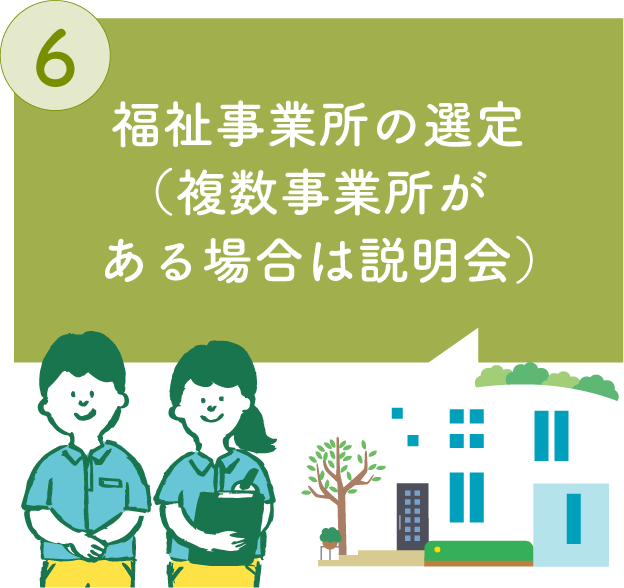 福祉事業所の選定（複数事業所がある場合は説明会）