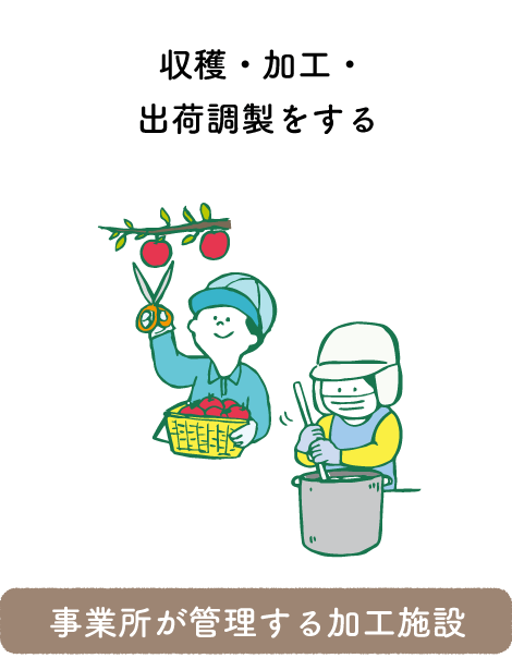 事業所が管理する加工施設:収穫・加工・出荷調製をする